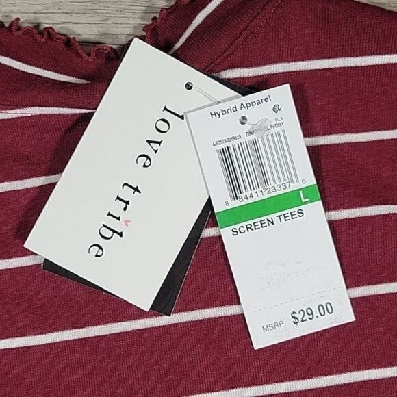 Mickey Mouse Striped Mock Turtle Neck Sz L - Picture 6 of 9